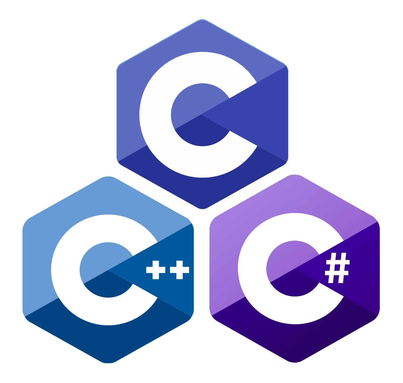 C, C++, and C# icons
